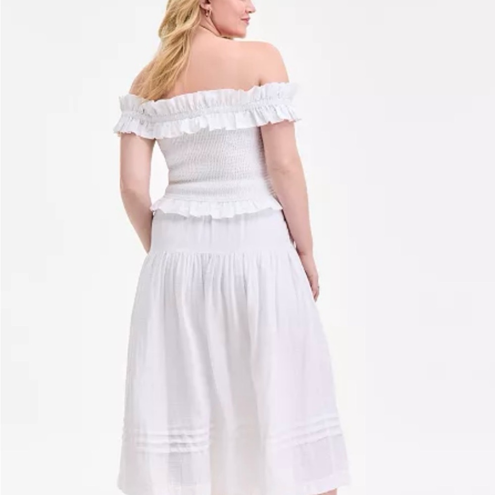 Brand new with tag White Off-Shoulder Ruffle shirred Top - Picture 7 of 10